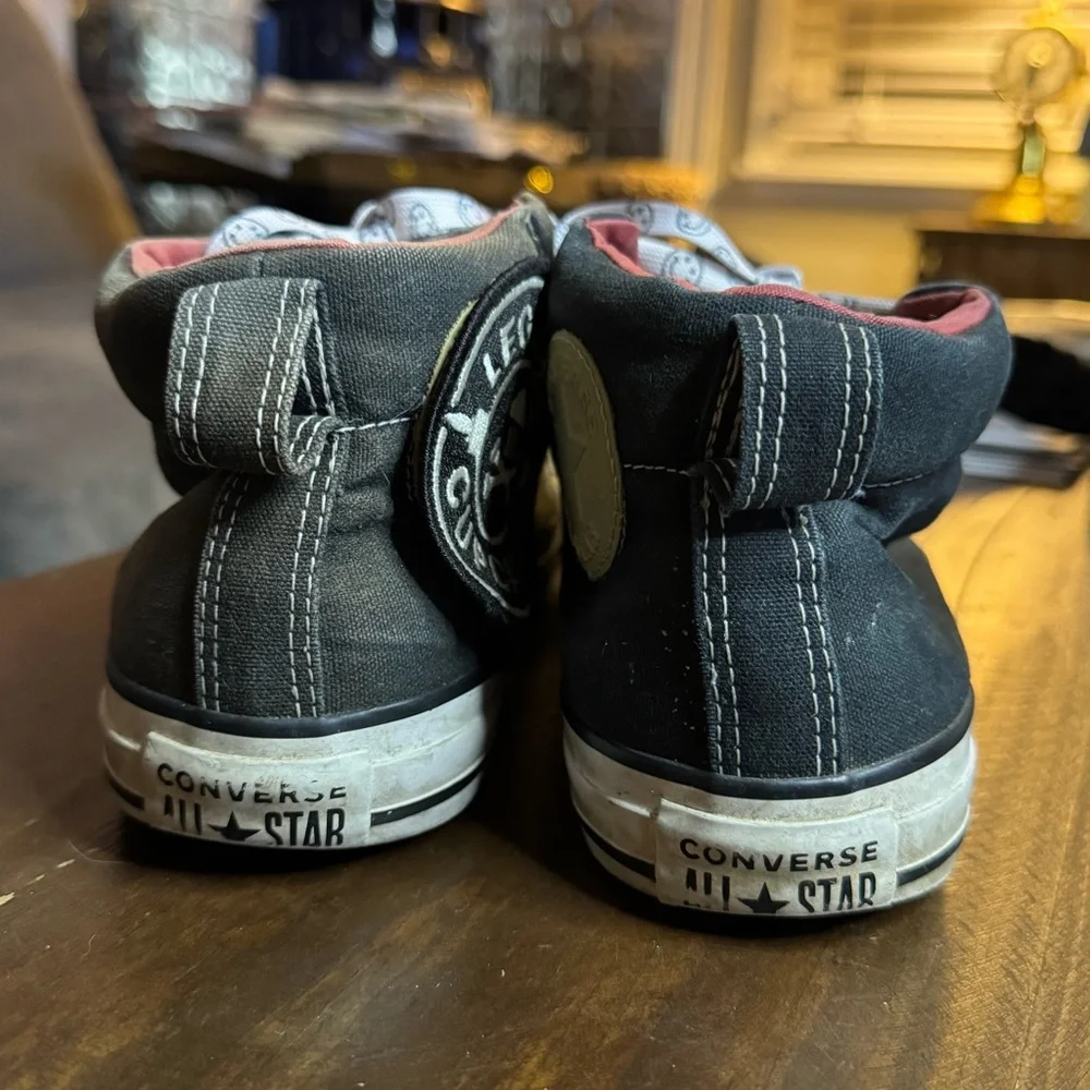 Black Converse High-Top Sneakers 7.5M with Embellishments